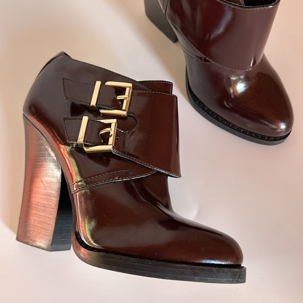 Aldo heel ankle boots wine color